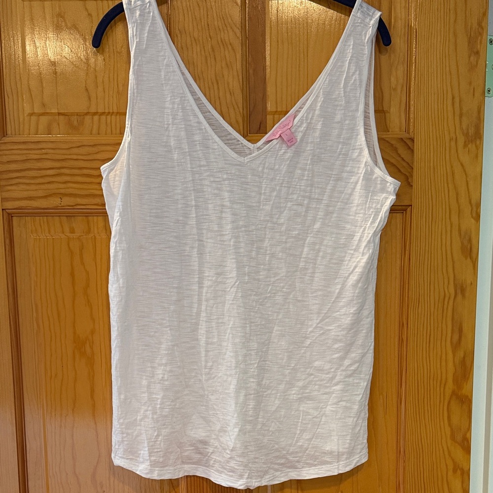 Lilly Pulitzer White V-Neck Tank Top